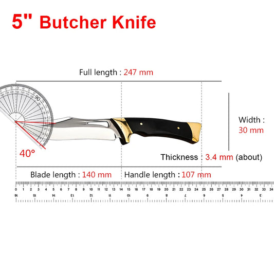 Hand Forged Boning Knife Sharp Utility Kitchen Knife for Meat Fish Fruit Vegetable Slicing Trimming Deboning Professional Chef