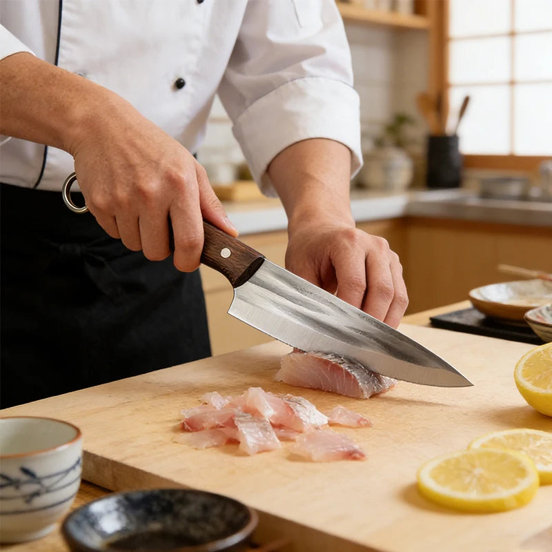 Forging Kitchen Knife Chef Knife Fish Knife Boning Meat Slicing Cleaver Barbecue Fishing Cooking Cutting Kitchen Tools