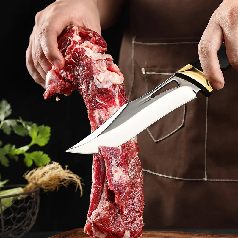 Hand Forged Boning Knife Sharp Utility Kitchen Knife for Meat Fish Fruit Vegetable Slicing Trimming Deboning Professional Chef