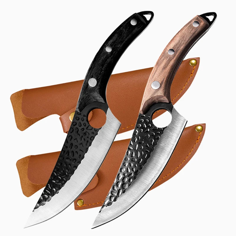 Stainless Steel Kitchen Boning Knife Fishing Knife Meat Cleaver Handmade Forged Chef Outdoor Cooking Cutter Butcher Knife Tool