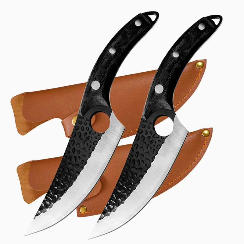 Stainless Steel Kitchen Boning Knife Fishing Knife Meat Cleaver Handmade Forged Chef Outdoor Cooking Cutter Butcher Knife Tool