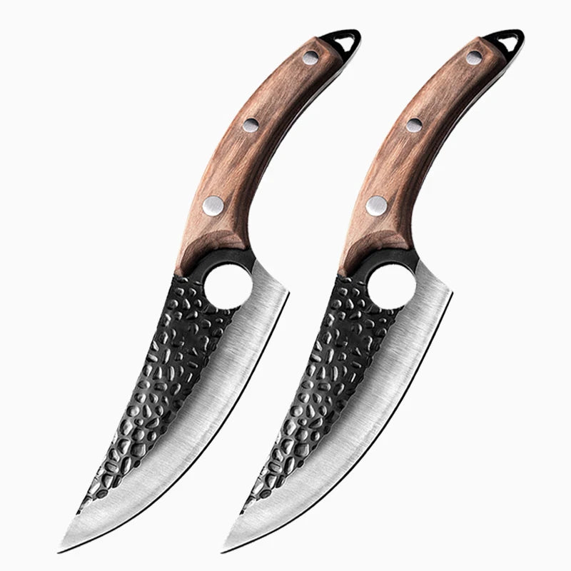 Stainless Steel Kitchen Boning Knife Fishing Knife Meat Cleaver Handmade Forged Chef Outdoor Cooking Cutter Butcher Knife Tool
