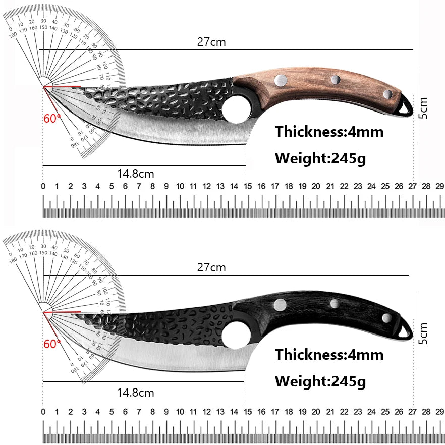 Stainless Steel Kitchen Boning Knife Fishing Knife Meat Cleaver Handmade Forged Chef Outdoor Cooking Cutter Butcher Knife Tool